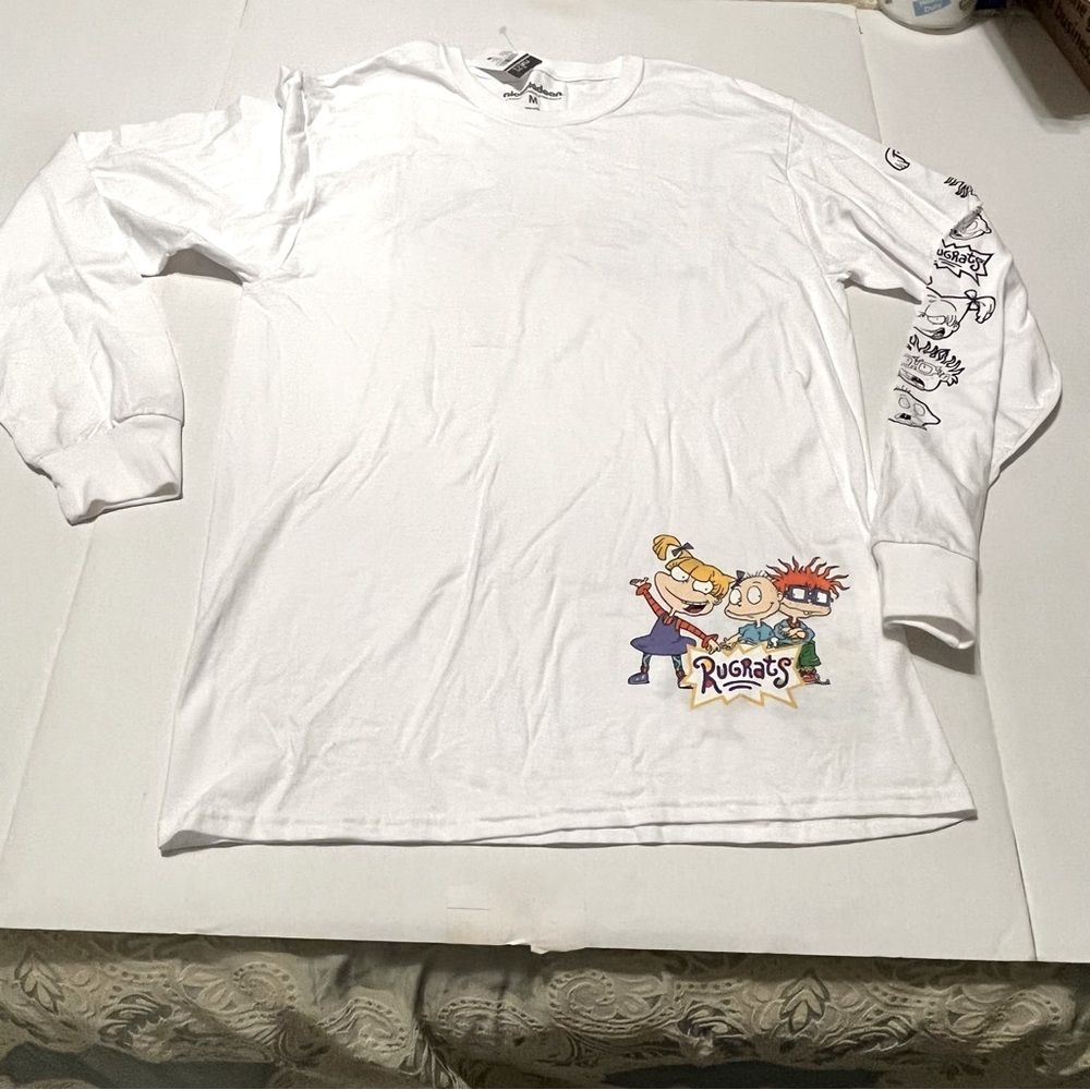 Rue21 Nickelodeon Rugrats Womens Size Medium White Long Sleeve Graphic Shirt NEW